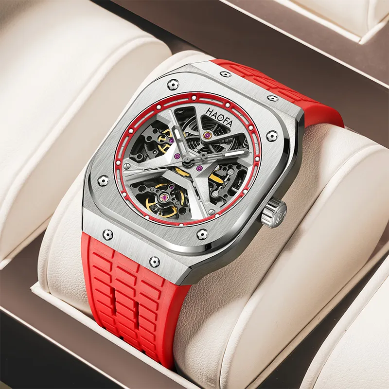 HaofaTourbillon Automatic Mechanical Movement Watch Men's Watches Cut-Out Dial 1961-B-12