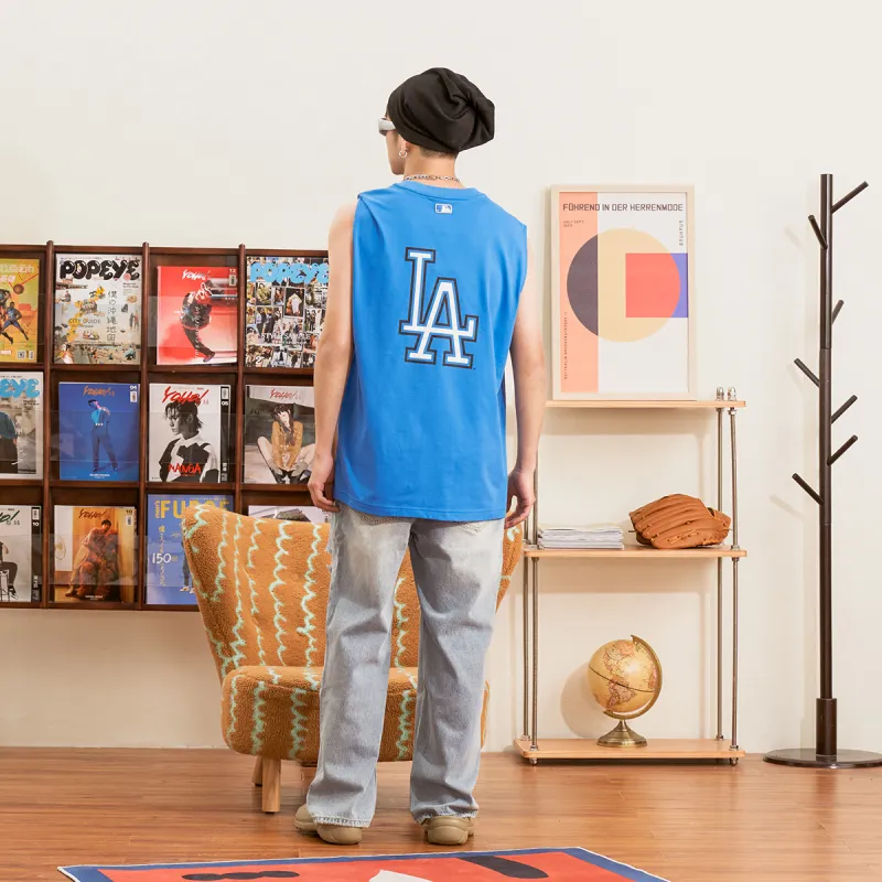 MLB Los Angeles Dodgers Tank Tops Unisex Blue-3
