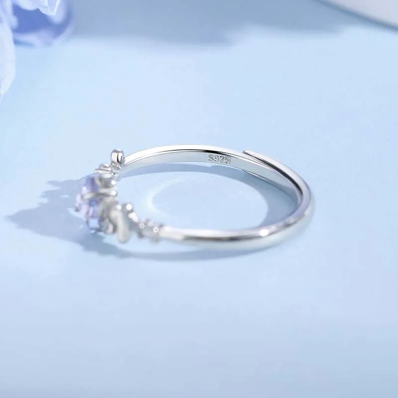 YINCHIE Colored Glaze S925 Silver Ring Women's-5
