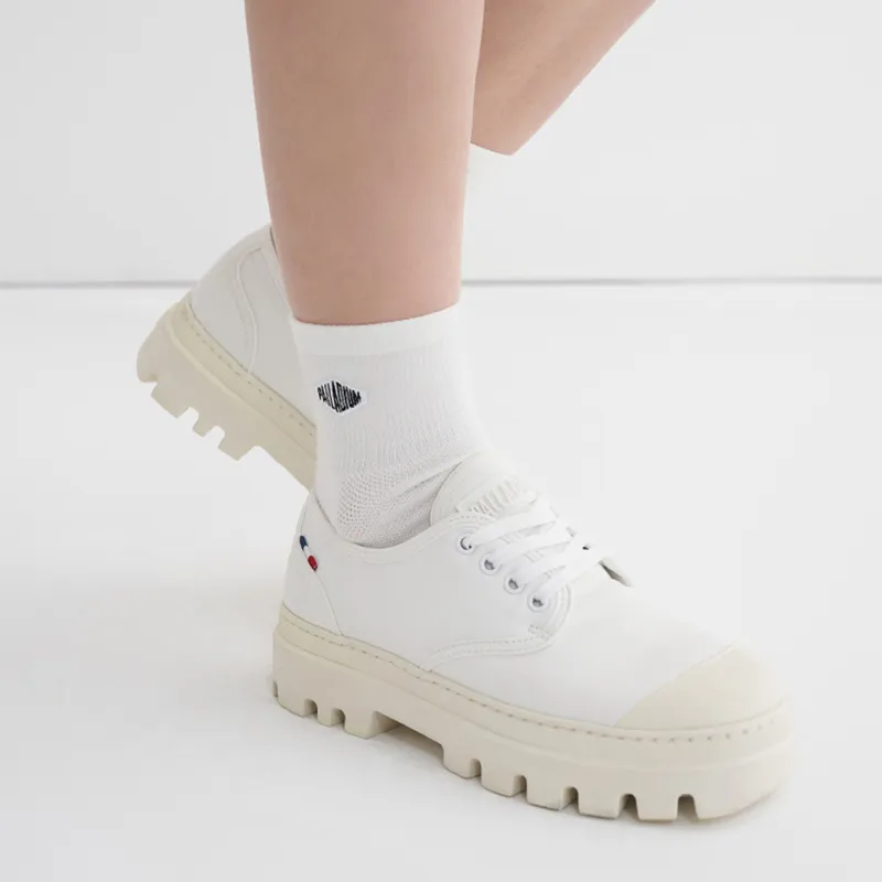 Palladium Pampa Dome Wear Resistant Low Top Canvas Shoes Unisex White-5