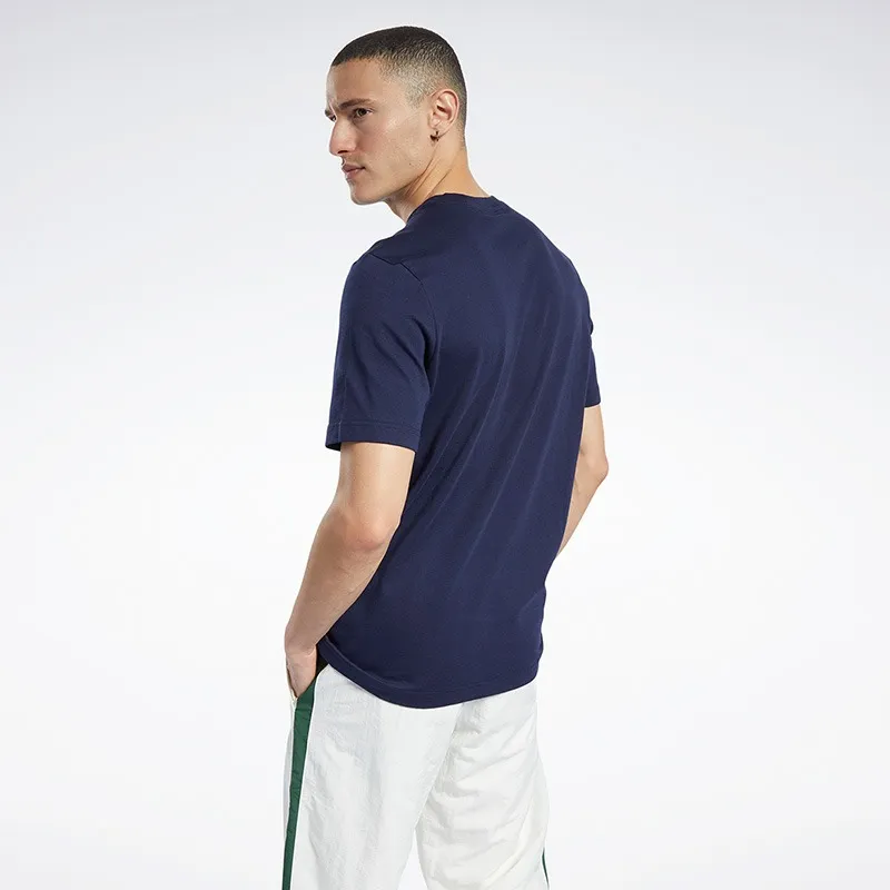 Reebok Set in Sleeve T Shirt Unisex Navy Blue-3