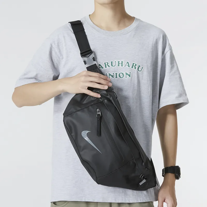 Nike Fabric Shoulder Bag, Crossbody Bag, Fanny Pack Unisex Black-2
