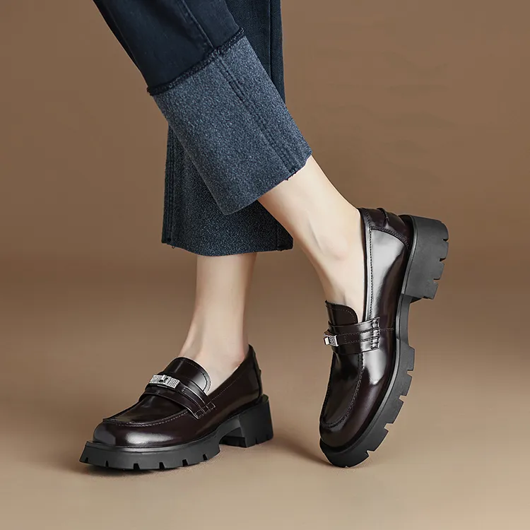 Rosa Bianca Loafers Women's Low Top Black/Burgundy-6