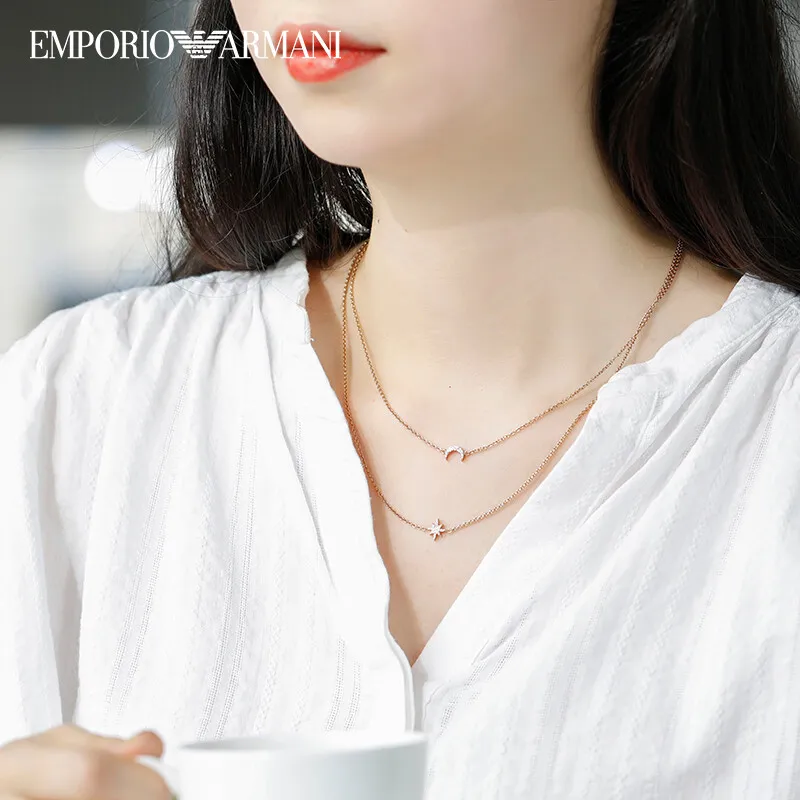 EMPORIO ARMANI Silver Necklaces Women's Rose Gold-2