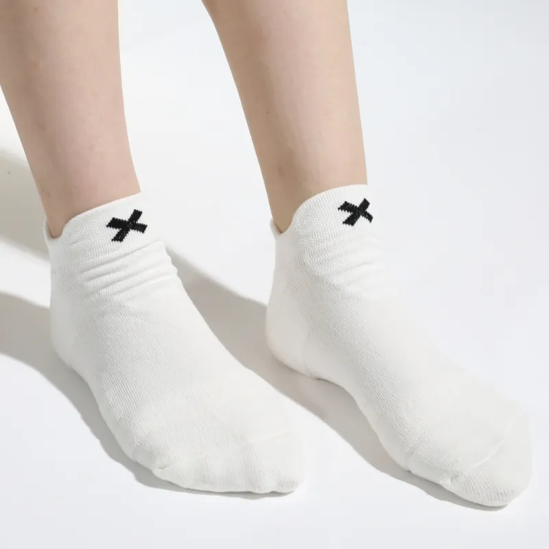 XDESIGN Jacquard Moisture-Wicking Sports Ankle Socks Unisex 2 Pack White-3