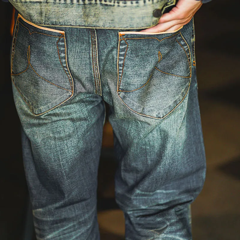 TEKABLU Jeans Men's Washed Blue-5