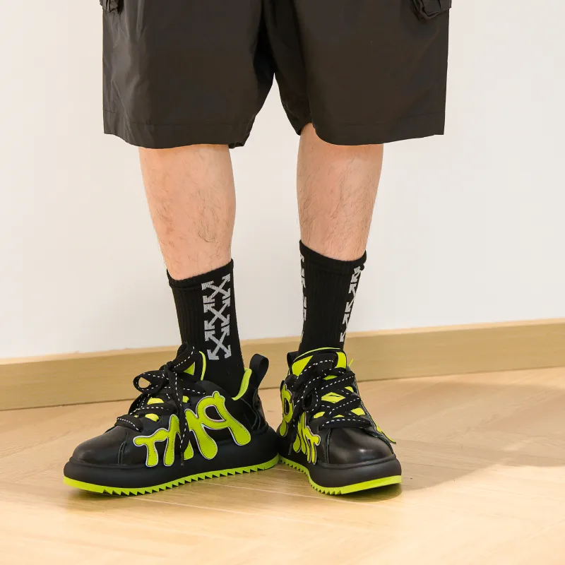 PMT Cushioned Anti-Slip Wear-Resistant Waterproof And Breathable Coverage Low-Top Casual Shoes Unisex Black Green-7