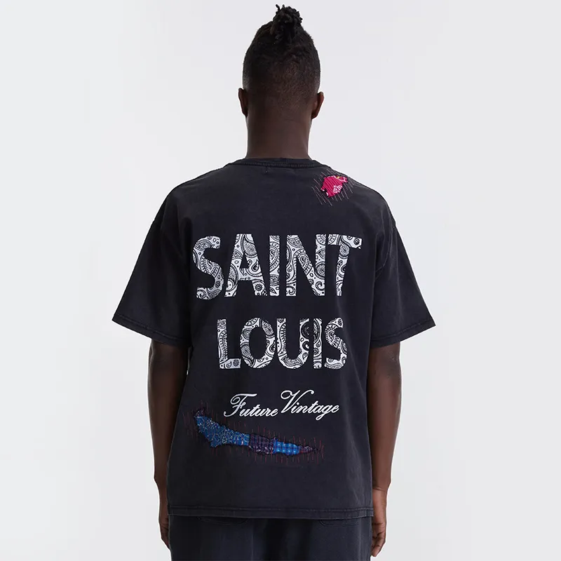 SSSAINT LOUIS T Shirts Men Black-4