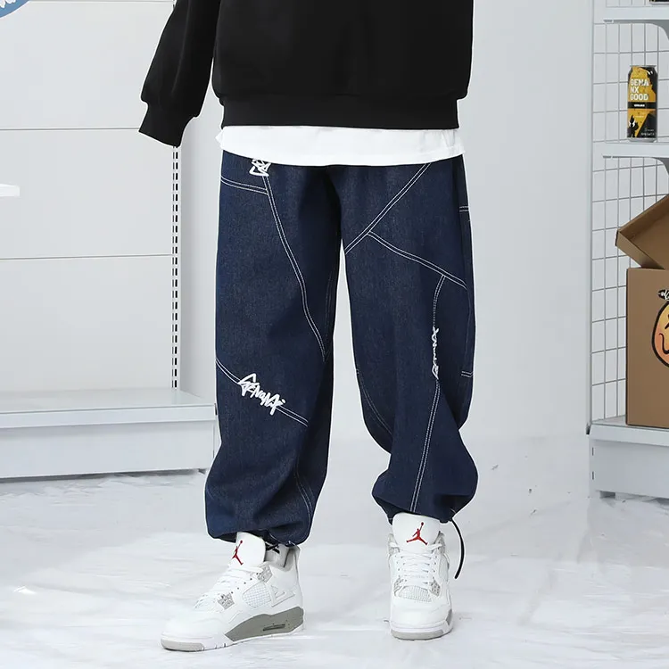 GENANX Jogger Jeans Unisex Denim Blue-3