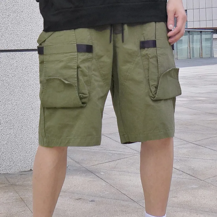 Ricky Tenko Loose Fit Shorts Unisex Army Green-7