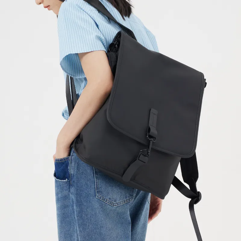 MYEDITION Backpacks PU Black Unisex-5
