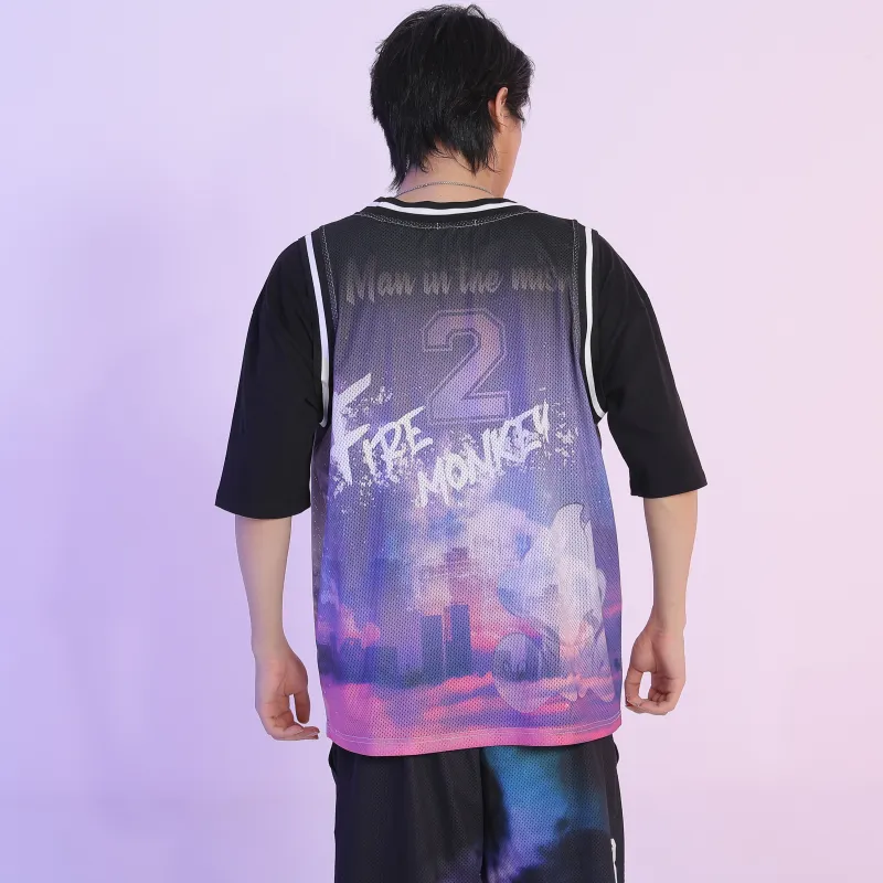 FireMonkey Basketball Jerseys Unisex Purple-3