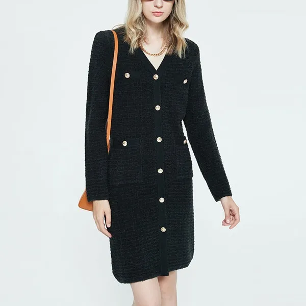 DKNY Long-Sleeved Dresses Women's Black-4