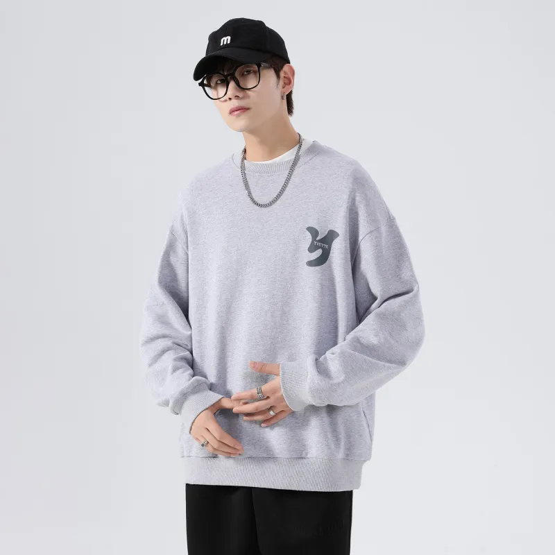 Yvette Crew Neck Loose Fit Regular Sweatshirt Unisex Heather Gray-5