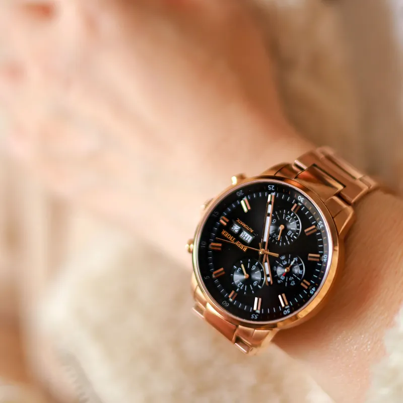 REEF TIGER Seattle Collection Captain Automatic Mechanical Movement Watch Men's Watches Black Dial RGA1659 JH-8