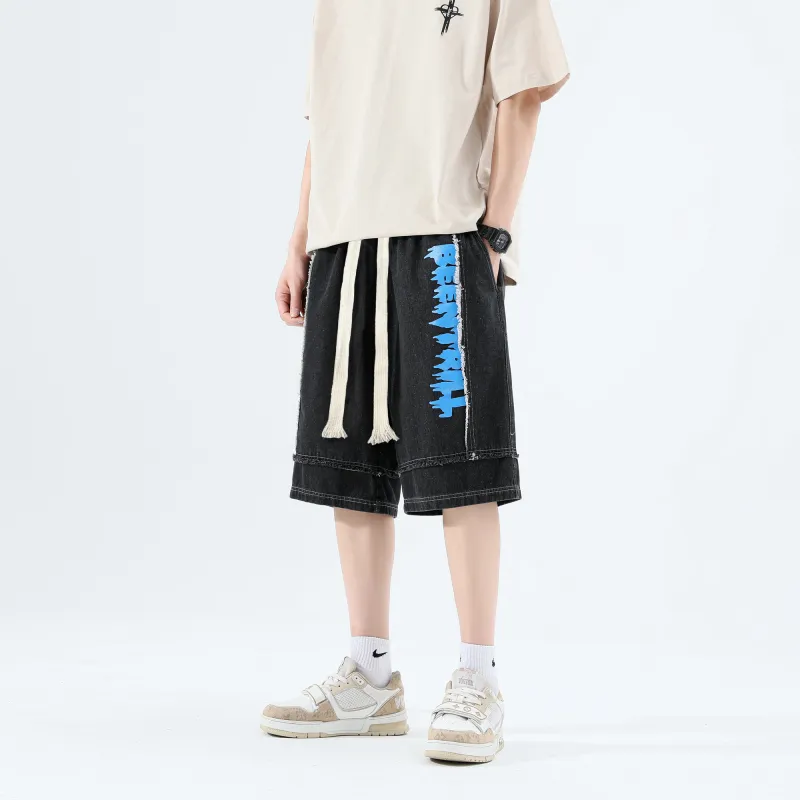 BEENTRILL Denim Shorts Unisex Black-3
