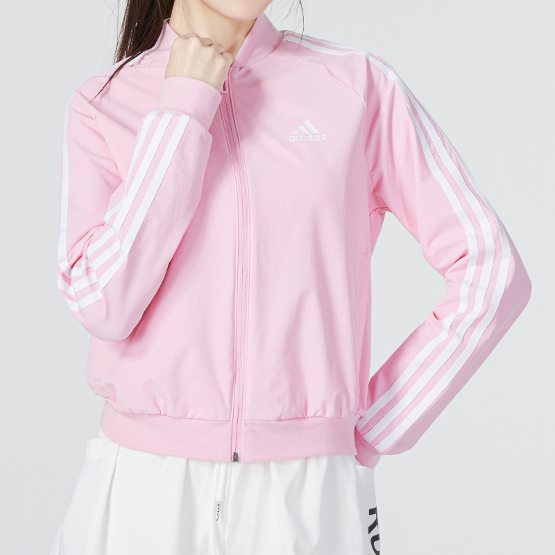 Adidas Women'ss ESSENTIALS Three Rooms Sports Jacket Pink M