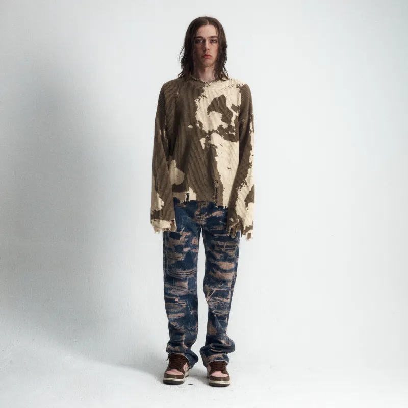 Createexploreexpandconquer Distressed-finish Sweater-3