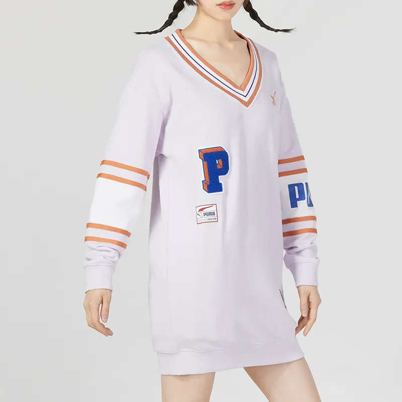 PUMA Long Sleeved Dresses Women's Light Lavender-4