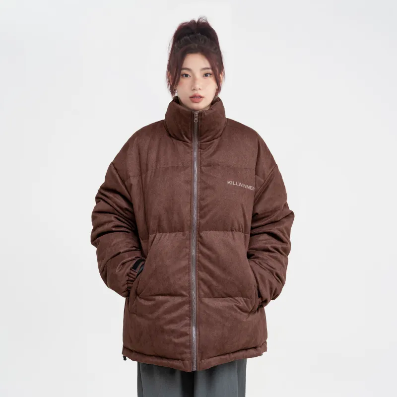 KILLWINNER Letter Stand Collar Loose Fit Thickened Down Jacket Unisex-6