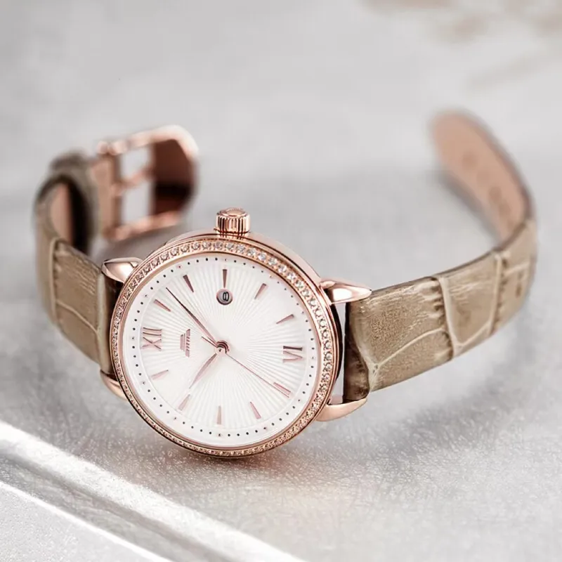 Beijing Double Swallow Mechanical Movement Stainless Steel Watchband Watch Women's Watch Black Dial-1
