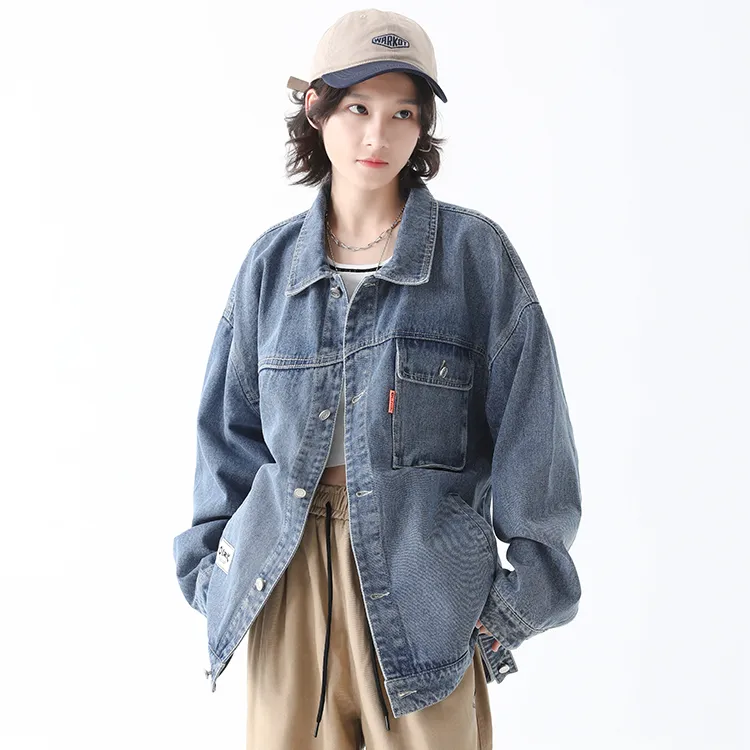 OLRIK Loose Fit Denim Jacket Fall Unisex-7