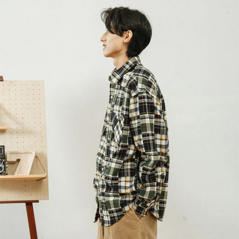 714STREET Shirt Unisex Yellow Green Plaid-4
