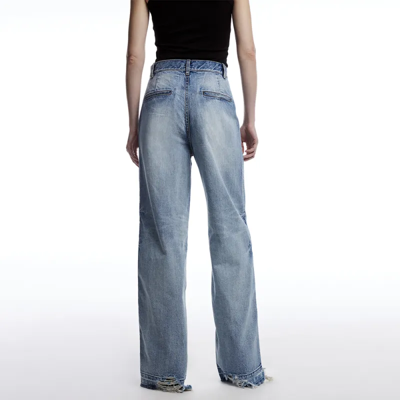 UOOYAA Rock Poets Series Jeans Women's Denim Blue-3