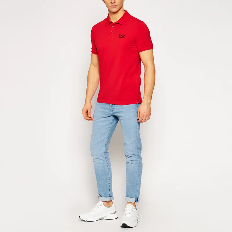 EMPORIO ARMANI EA7 Polo Shirts Men Racing Red-2