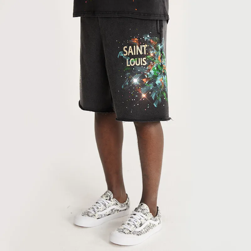 SSSAINT LOUIS Casual Shorts Unisex Black-4