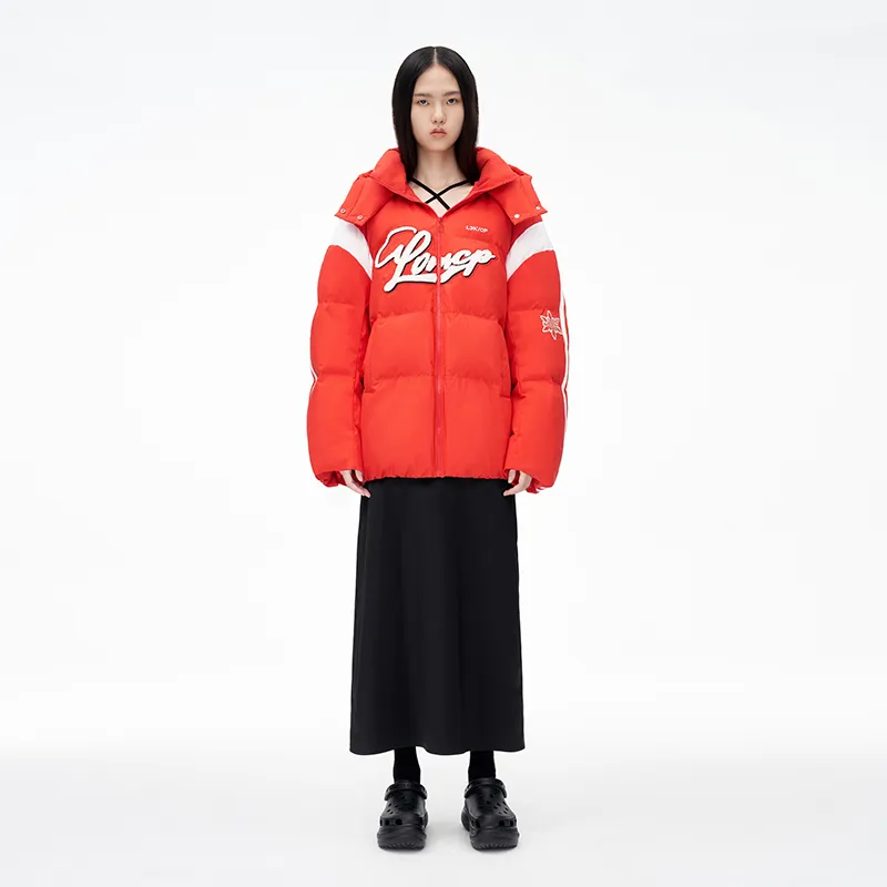 CHENPENG LDN Letter Hooded Down Jacket Women's-5