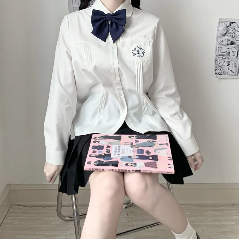 Tokyo Season Shirts Women's Cherry Blossom White Long Sleeved-16