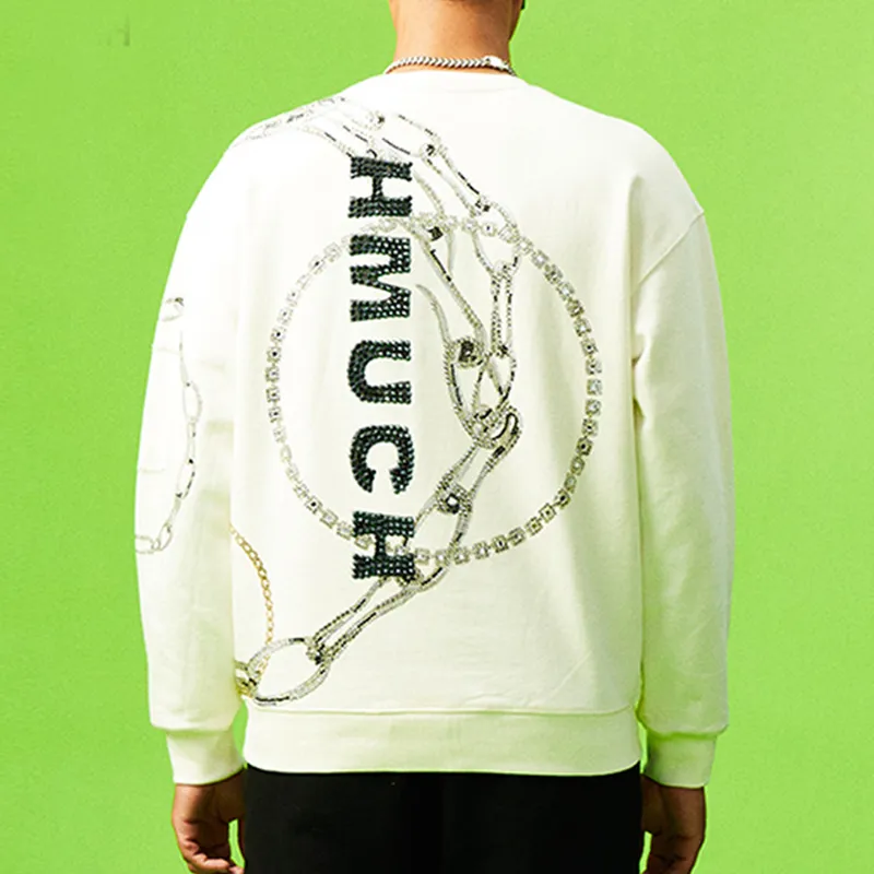 TCH Sweatshirts Unisex White With Silver Logo-3