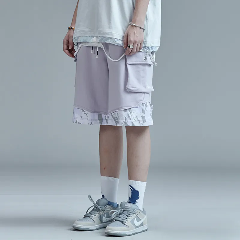 Guuka Cargo Shorts Unisex Purple-3