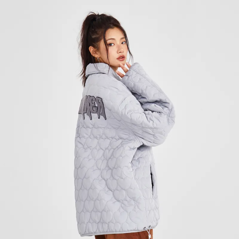 KILLWINNER Letter Stand Collar Loose Fit Thickened Puffer Jacket Unisex-7