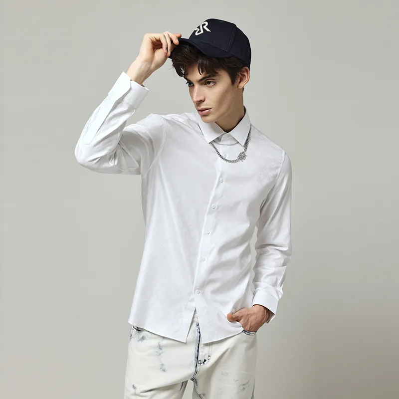 RARE Long Sleeved Shirt Men's White-5