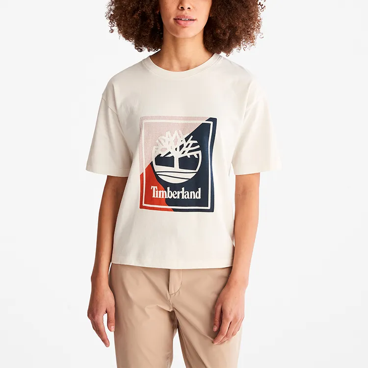 Timberland T Shirts Women's Vintage White-2