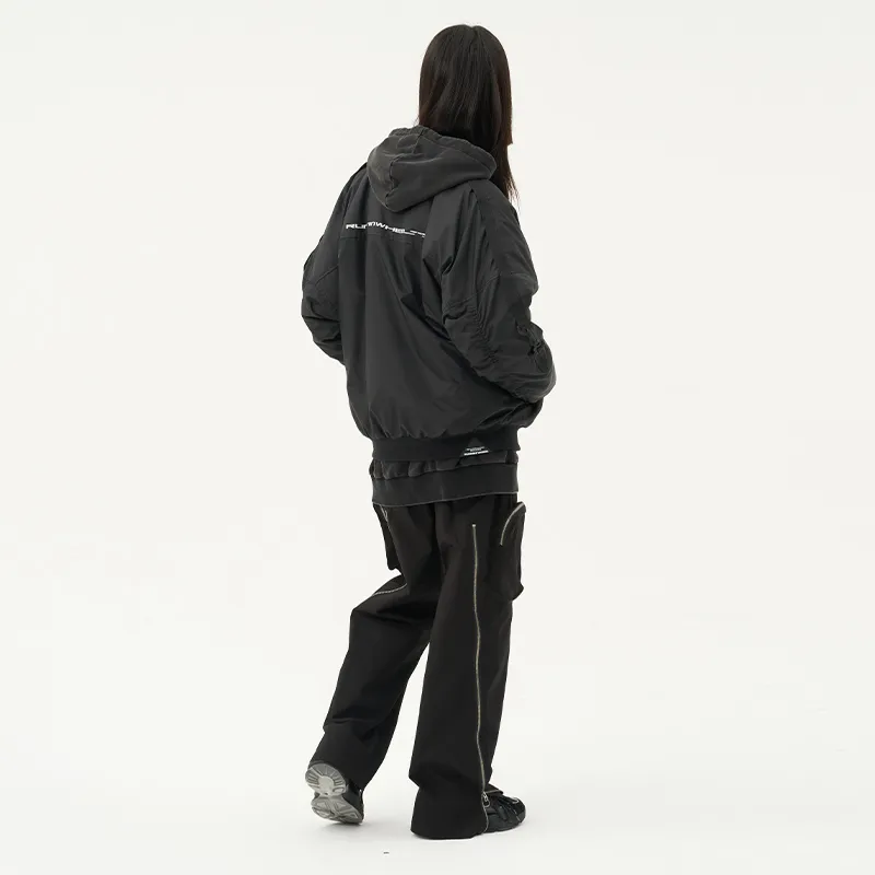 RUNNINWHEEL Loose Fit Jacket Unisex Black-7