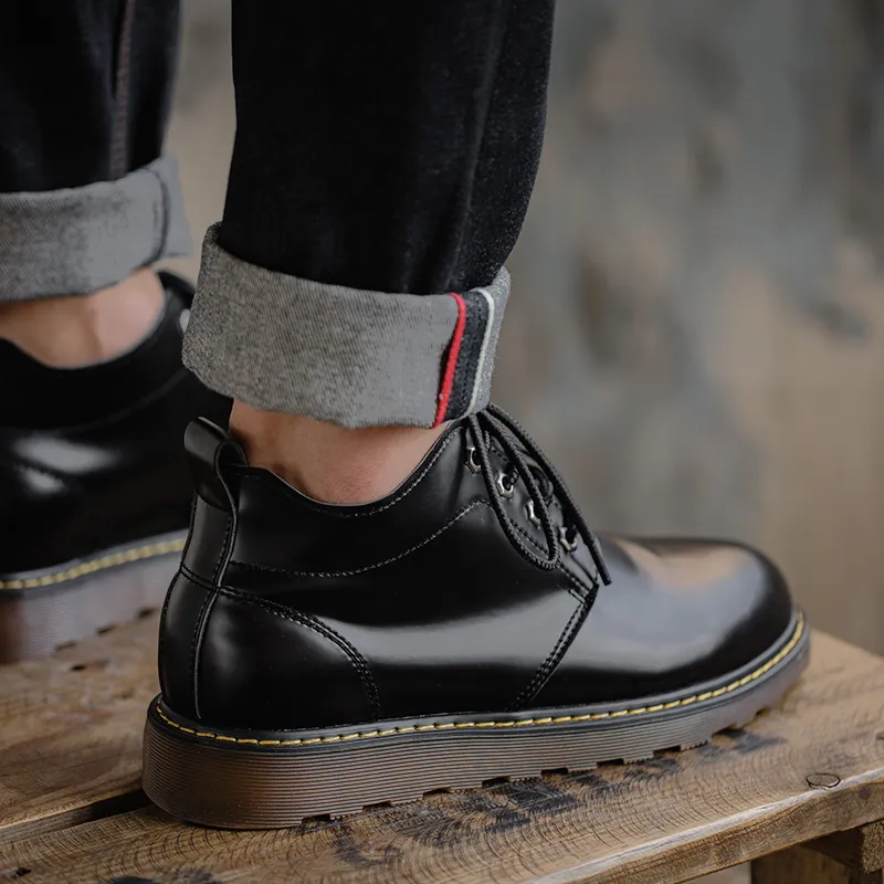 MADEN Ankle Length Martin Boot Men's Black-4