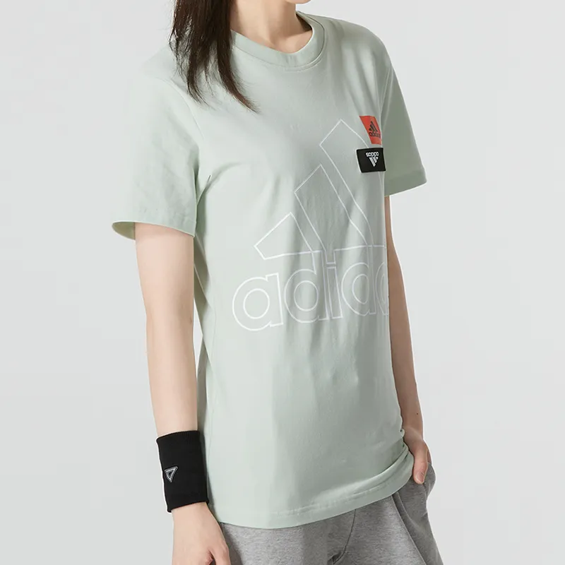 Adidas Set in Sleeve T Shirt Women's Light Gray-3