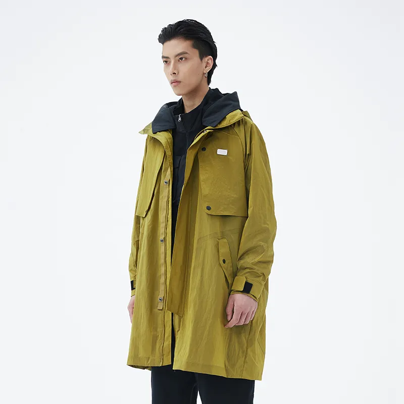 LNG Urban Function Series Trench Coats Unisex Mustard Green-2