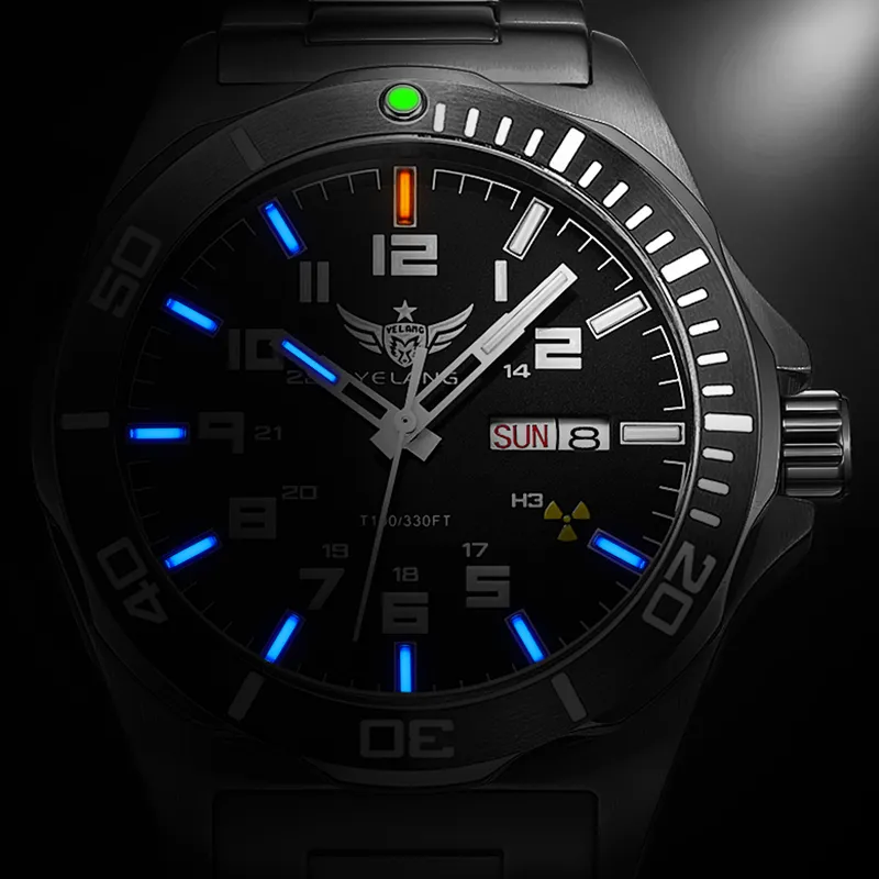 YELANG Automatic Mechanical Movement Genuine Leather Strap Watch Men's Watches Blue Dial-23