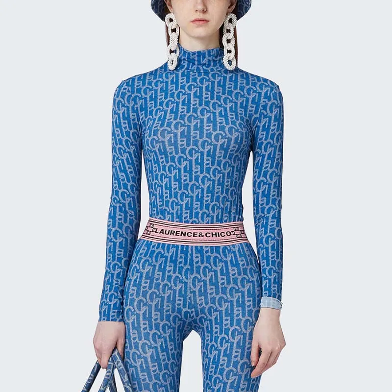 Laurence & Chico Straight Long-Sleeved T-Shirt Women's Blue-2