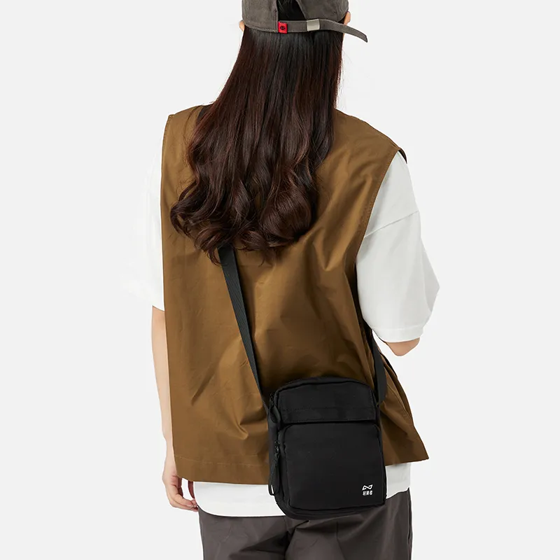 QING QI ZHE Fabric Crossbody Bag Regular Unisex Black-5
