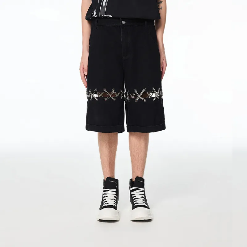 YLDP Casual Shorts Unisex Black-2