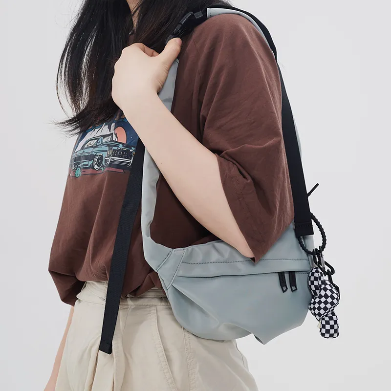 MYEDITION Shoulder Bag, Cell Phone Pouch, Crossbody Bag Nylon Polyester Black/Gray Unisex-26