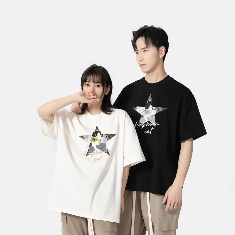 Hepburn Cat T-Shirts Unisex-16
