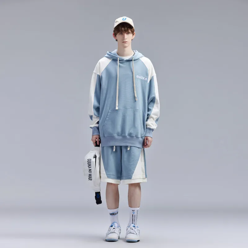 Guuka Casual Shorts Men Light Blue-2