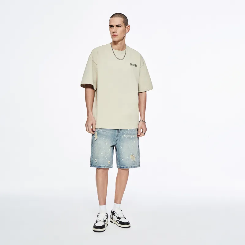 GUKUUL Denim Shorts Unisex Nostalgic Blue-2