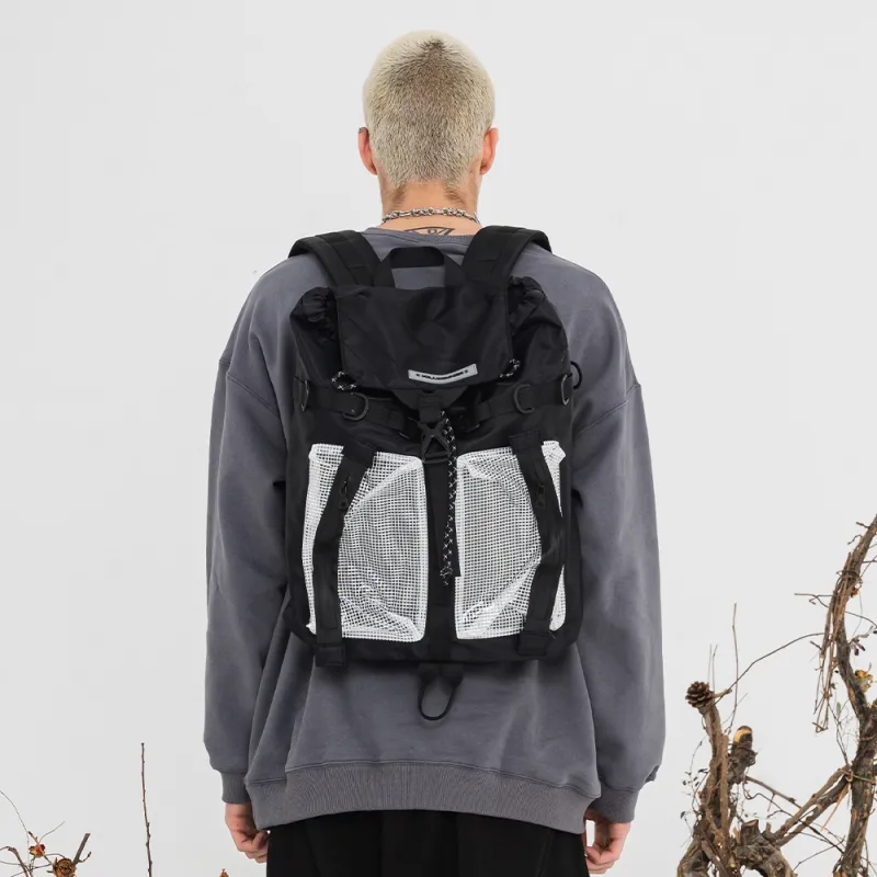 KILLWINNER Polyester Backpack Large Size Unisex Black White-8